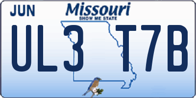 MO license plate UL3T7B