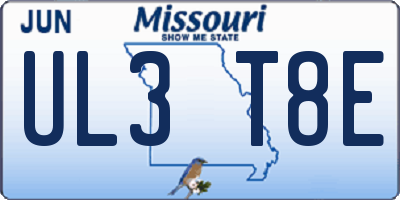 MO license plate UL3T8E