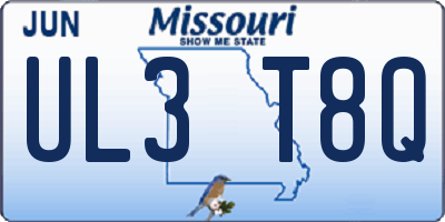 MO license plate UL3T8Q