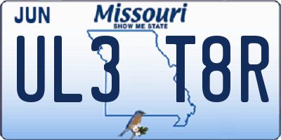 MO license plate UL3T8R