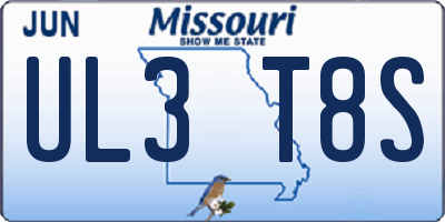 MO license plate UL3T8S