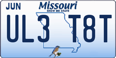 MO license plate UL3T8T