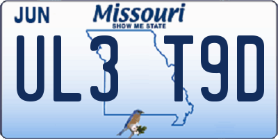 MO license plate UL3T9D