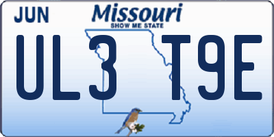 MO license plate UL3T9E