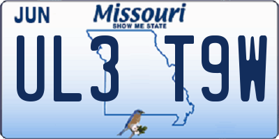 MO license plate UL3T9W