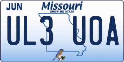 MO license plate UL3U0A