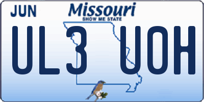 MO license plate UL3U0H