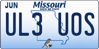 MO license plate UL3U0S