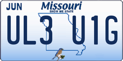 MO license plate UL3U1G