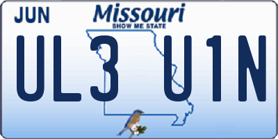 MO license plate UL3U1N