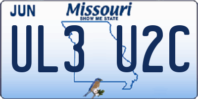 MO license plate UL3U2C