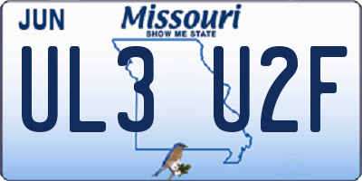 MO license plate UL3U2F