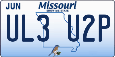 MO license plate UL3U2P