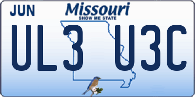 MO license plate UL3U3C