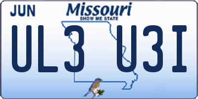 MO license plate UL3U3I
