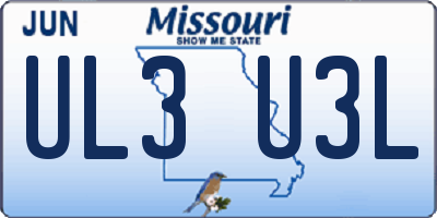 MO license plate UL3U3L