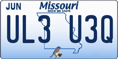 MO license plate UL3U3Q