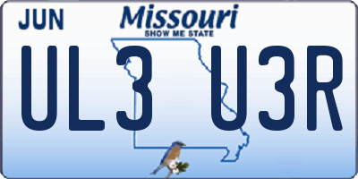MO license plate UL3U3R