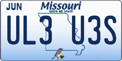 MO license plate UL3U3S