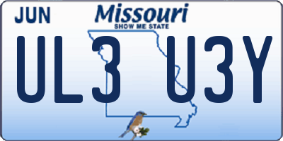 MO license plate UL3U3Y