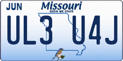 MO license plate UL3U4J