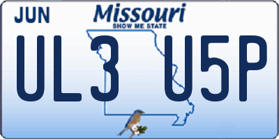 MO license plate UL3U5P