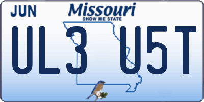 MO license plate UL3U5T
