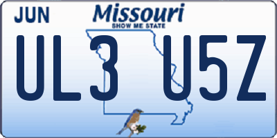 MO license plate UL3U5Z