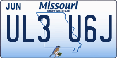 MO license plate UL3U6J