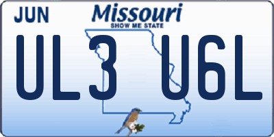 MO license plate UL3U6L