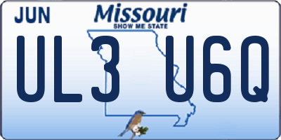 MO license plate UL3U6Q