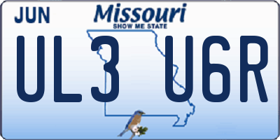 MO license plate UL3U6R
