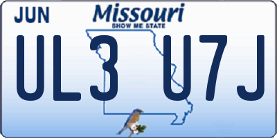 MO license plate UL3U7J