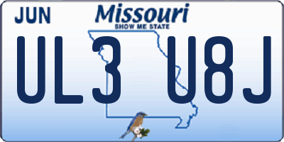 MO license plate UL3U8J