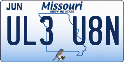MO license plate UL3U8N