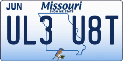 MO license plate UL3U8T