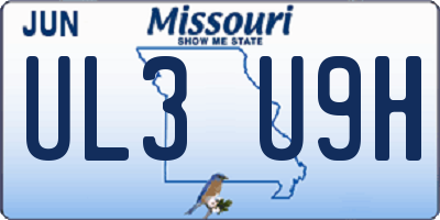 MO license plate UL3U9H