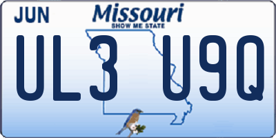 MO license plate UL3U9Q