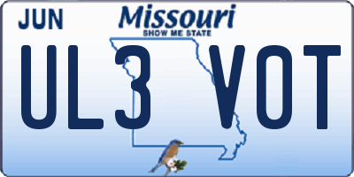 MO license plate UL3V0T