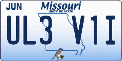 MO license plate UL3V1I