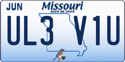 MO license plate UL3V1U
