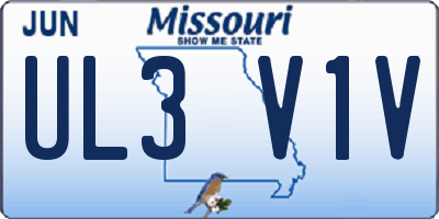MO license plate UL3V1V