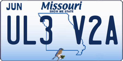 MO license plate UL3V2A