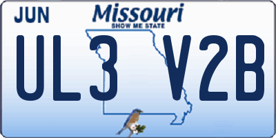 MO license plate UL3V2B
