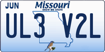 MO license plate UL3V2L