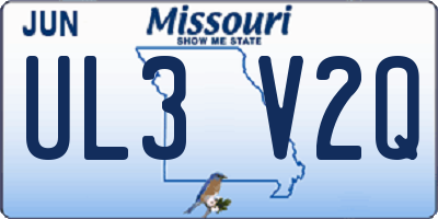 MO license plate UL3V2Q
