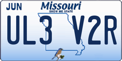 MO license plate UL3V2R
