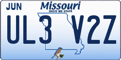 MO license plate UL3V2Z
