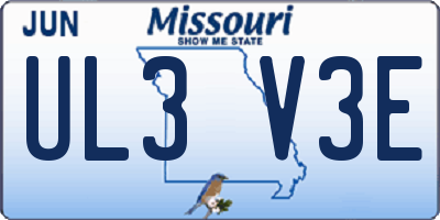 MO license plate UL3V3E
