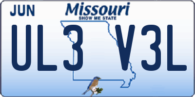 MO license plate UL3V3L